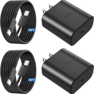 45W USB C Super Fast Charger Type C Charger Fast Charging Android Phone Charger Block with 10FT Type C Charging Cable for Samsung Galaxy S26 Ultra/S26/S26+/S25/S25 Ultra/S25+/S24 Ultra/S23 Ultra/S22