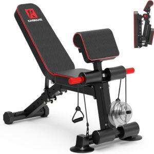 Adjustable Weight Bench – Utility workout Benches for Exercise, Free Installation Design for Portable Fitness Strength Training Equipment at Home Gym