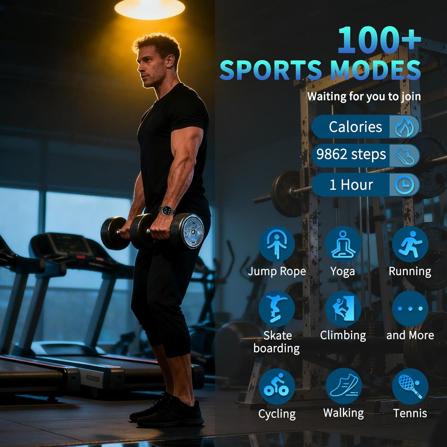GPS Smart Watch for Men, 1.39" AMOLED Screen Smartwatches, GPS, AI, Bluetooth Call & Text, Health, 100+ Sport Modes Sleep 3ATM Waterproof Activity Fitness Tracker, Smartwatch for Android iPhone - Image 3