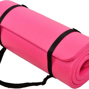 Fitvids 1/2-Inch Extra Thick High Density Anti-Tear Exercise Yoga Mat with Carrying Strap
