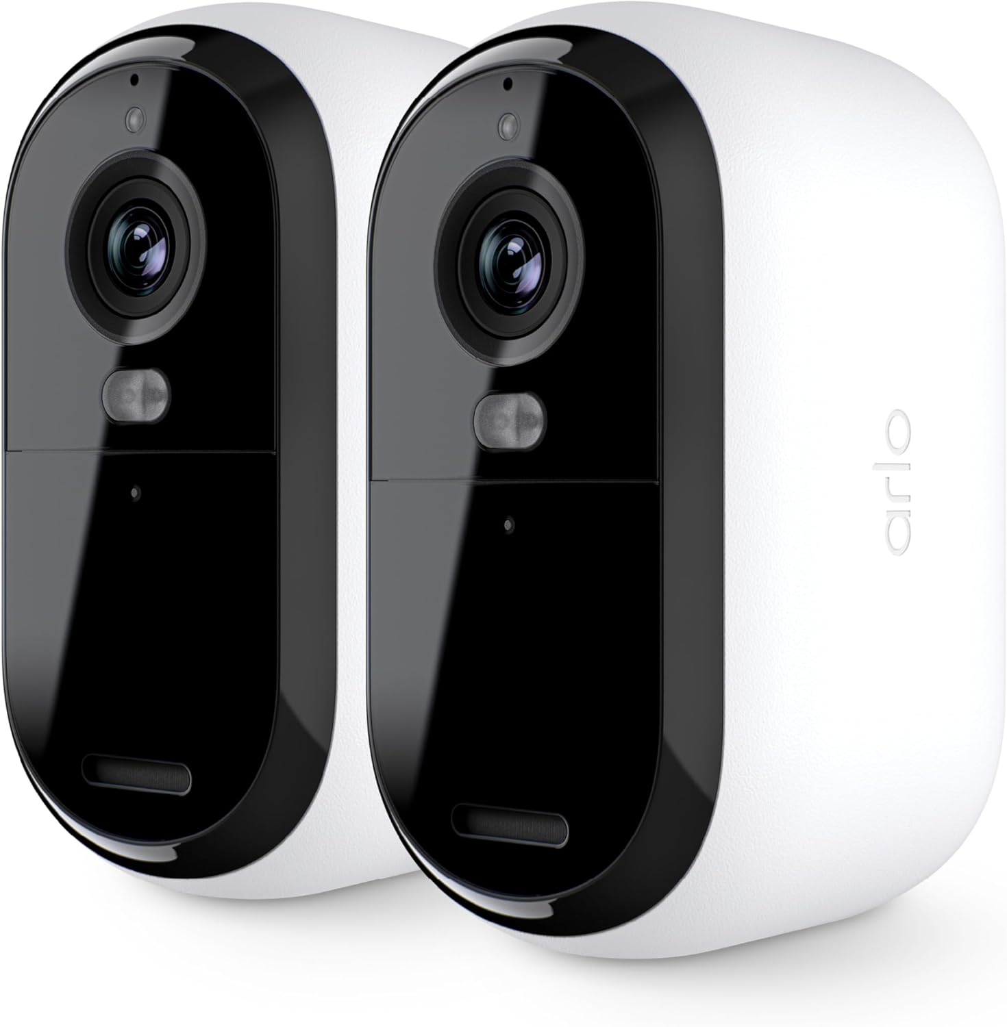 Arlo Essential Security Cameras Wireless Outdoor 2K (2nd Gen, 2023 Release) - Battery Power, Person Recognition, Package Detection, Animated Preview, 1-Month Trial of Secure Plan, 2 Cam, White