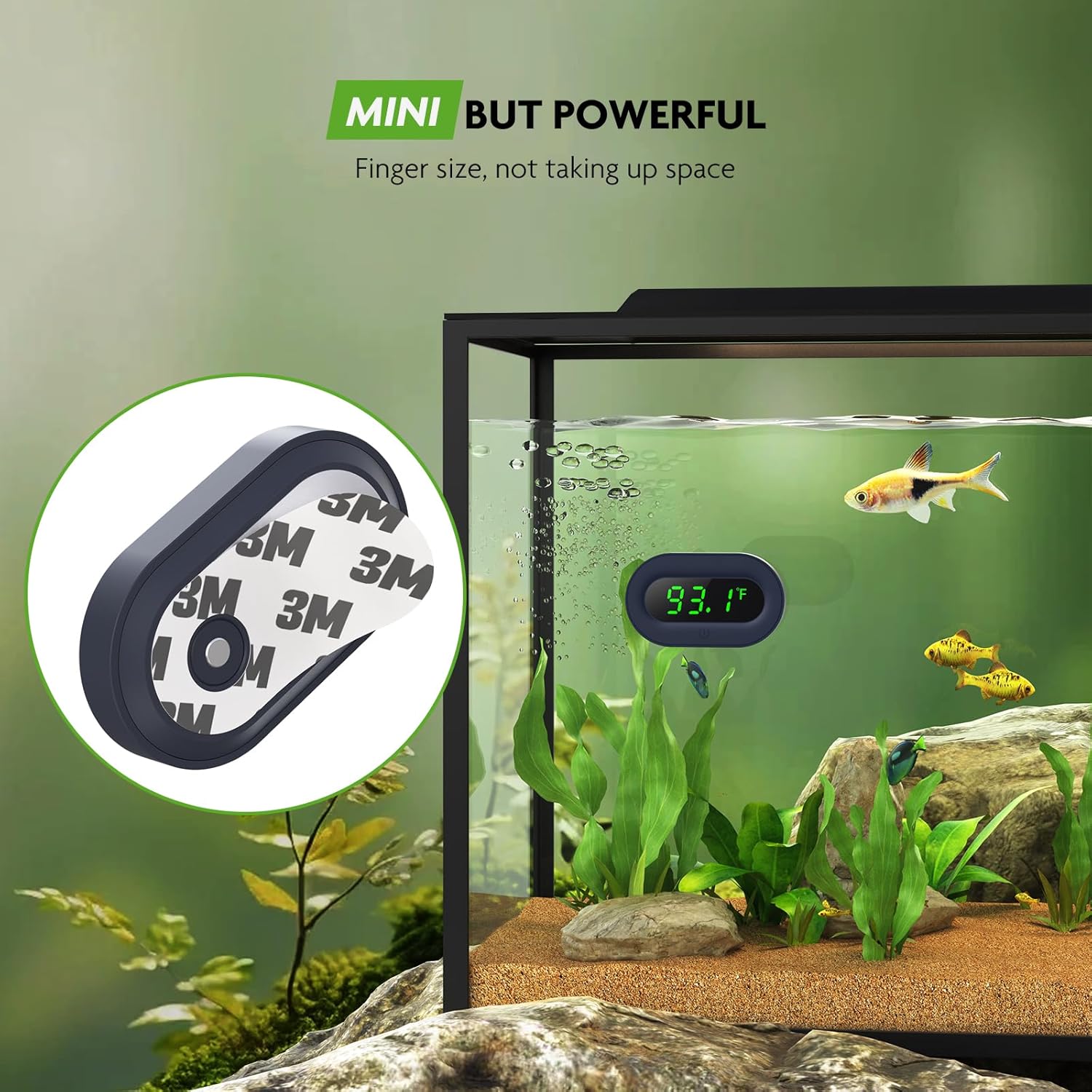 PAIZOO Aquarium Thermometer Digital, LED Display Fish Tank Thermometer Stick On Highly Accurate to ±0.9℉, Wireless Temperature Measurement for Fish, Betta, Aquatic, Replaceable Battery - Image 6