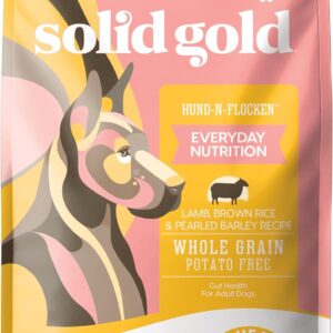Solid Gold Lamb Dog Food Dry for Adult & Senior Dogs– High Protein Healthy Dog Kibble for Medium & Large Breeds – Whole Grain, Omega 3 & Digestive Probiotics for Gut Health & Everyday Nutrition – 4 LB