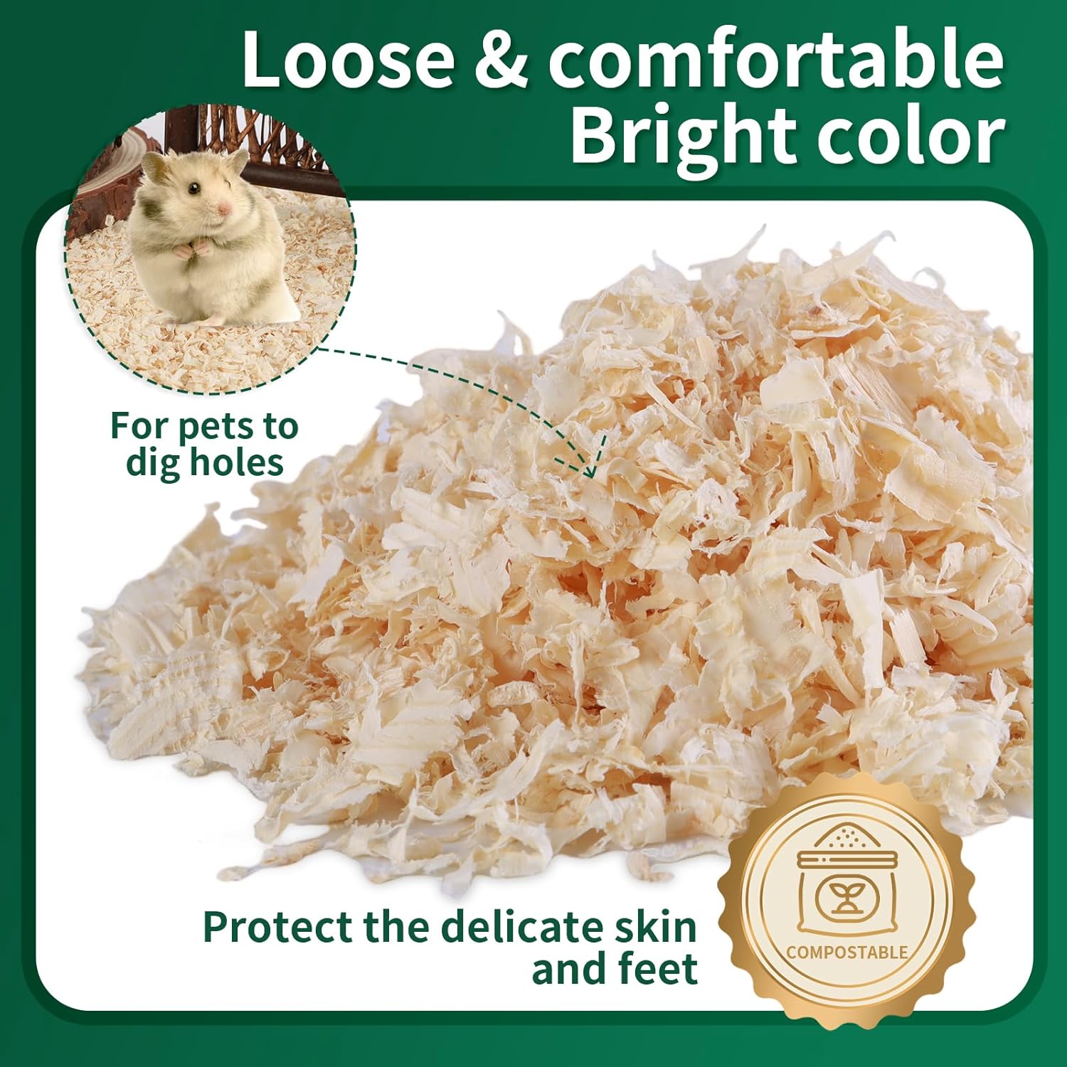 18oz Small Pet Bedding, Low Dust, Odor Control, Ultra Absorbent, for Hamsters, Guinea Pigs, Parrots, Rabbits, Gerbils, Mice & Small Animals - Image 4