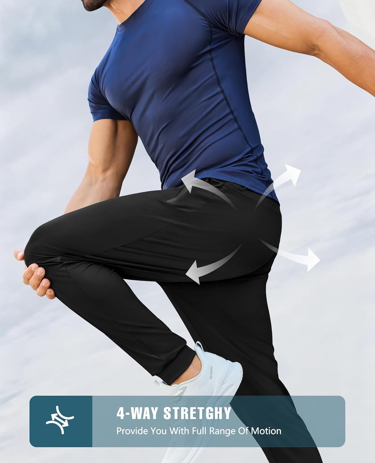 Mens Sweatpants with Zipper Pockets - Lightweight Athletic Joggers for Workout, Running, Gym, Track, Casual Wear - Image 5