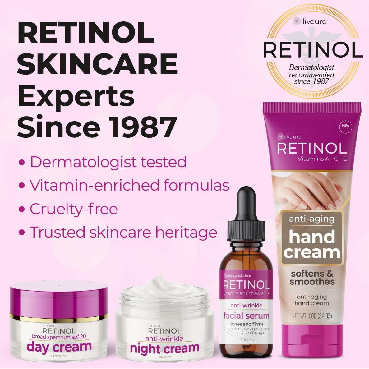 LIVAURA Retinol Anti-Aging Hand Cream – The Original Brand For Younger Looking Hands –Rich, Velvety Conditions & Protects Skin, Nails & Cuticles – Vitamin A Minimizes Age’s Effect on Skin (Women's) - Image 6