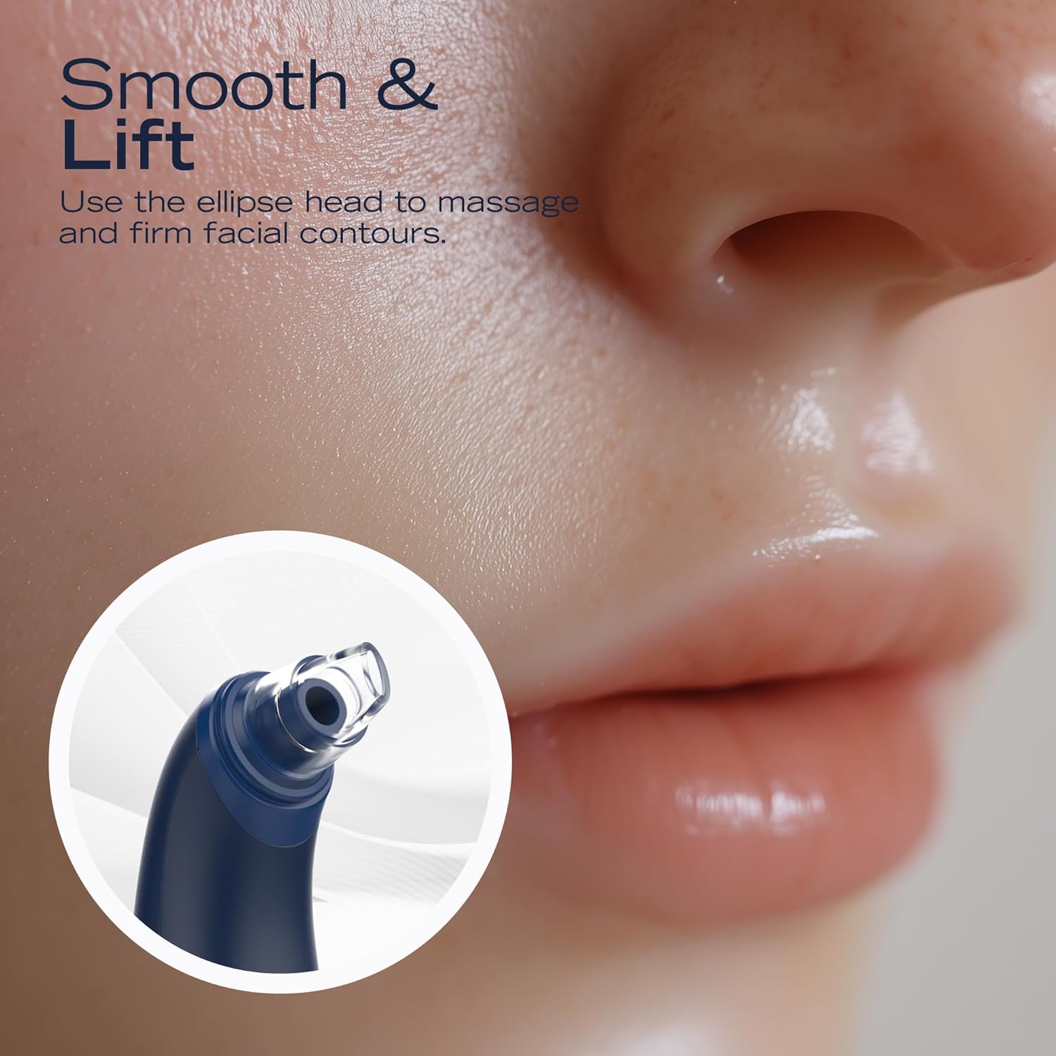 Nautica PC250 Blackhead Remover Tool, Rechargeable Vacuum Blackhead Remover for Face with 6 Heads, 3 Modes & LED Display for Deep Pore Cleansing - Image 5