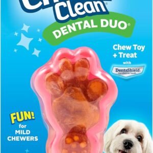 Hartz Chew ‘n Clean Dental Duo Bacon Flavored Dental Dog Chew Toy and Treat – Extra Small