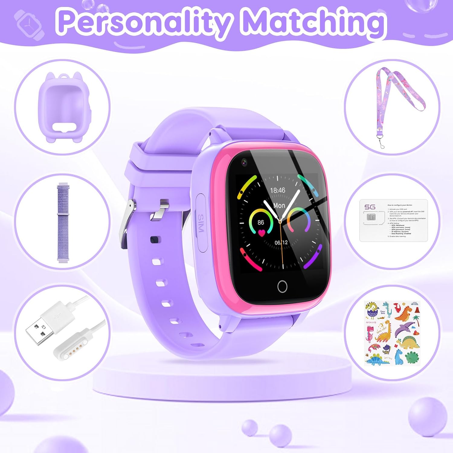 cjc 4G Smart Watch for Kids with GPS Tracker, Globally Applicable, Texting and Calling, Kids Watch for Ages 4-12 - Includes Video Call, Chat, SOS Alerts, App - Fun & Educational Birthday Gift Idea - Image 7