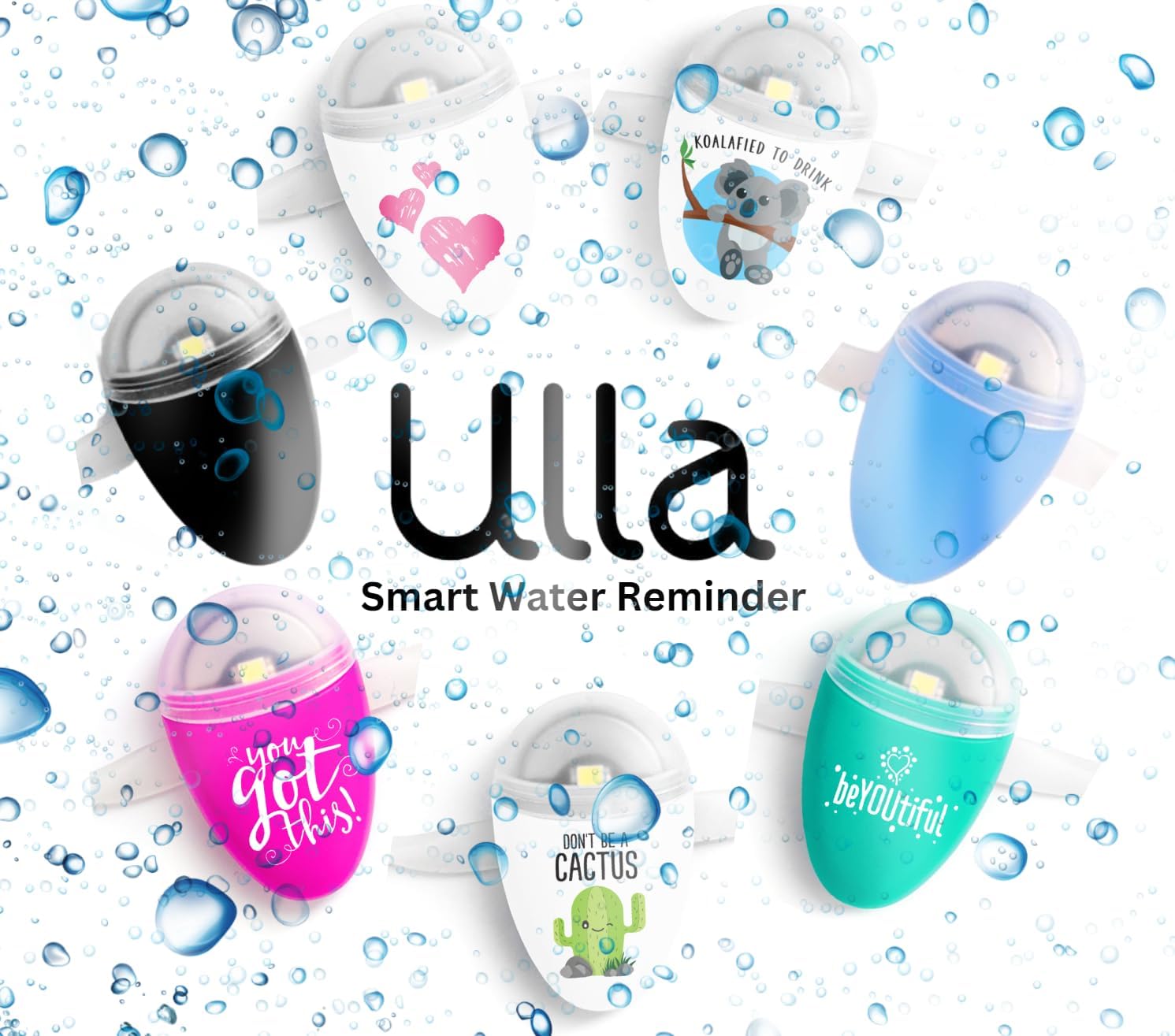 ULLA Drink Water Reminder, Smart Light for Water Bottle, Fits Most Bottles, Lights Up when Time to Drink, Hidrate Smart Water Bottle Reminder to Drink, Smart Hydration Reminder, Water Tracker - CACTUS - Image 7