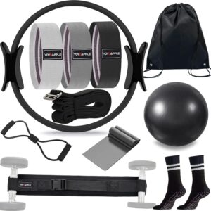 at Home Pilates Essentials Kit for Women,11pcs Pilates Kit for Home Workouts Women,Pilates Kit for Home Workouts Women,Pilates Ball and Ring Set,Pilates Accessories for Home Workouts