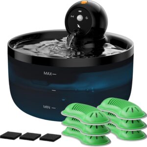 Battery Operated Cat Water Fountain: GOOIFUN Cat Fountain with 6 Filters + 3 Sponges – 88oz/2.6L Cats Water Bowl Dispenser- Silent Pet Water Fountain for Cats Inside – Kitty Drinking Fountains