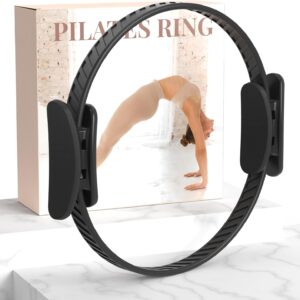 JKSHMYT Pilates Ring Fitness Circle for Women, Pilates Equipment – 14.5″ Home Magic Exercise Workout, Better me Pilates Essentials Starter Set for Beginners Toning Shape Full Body