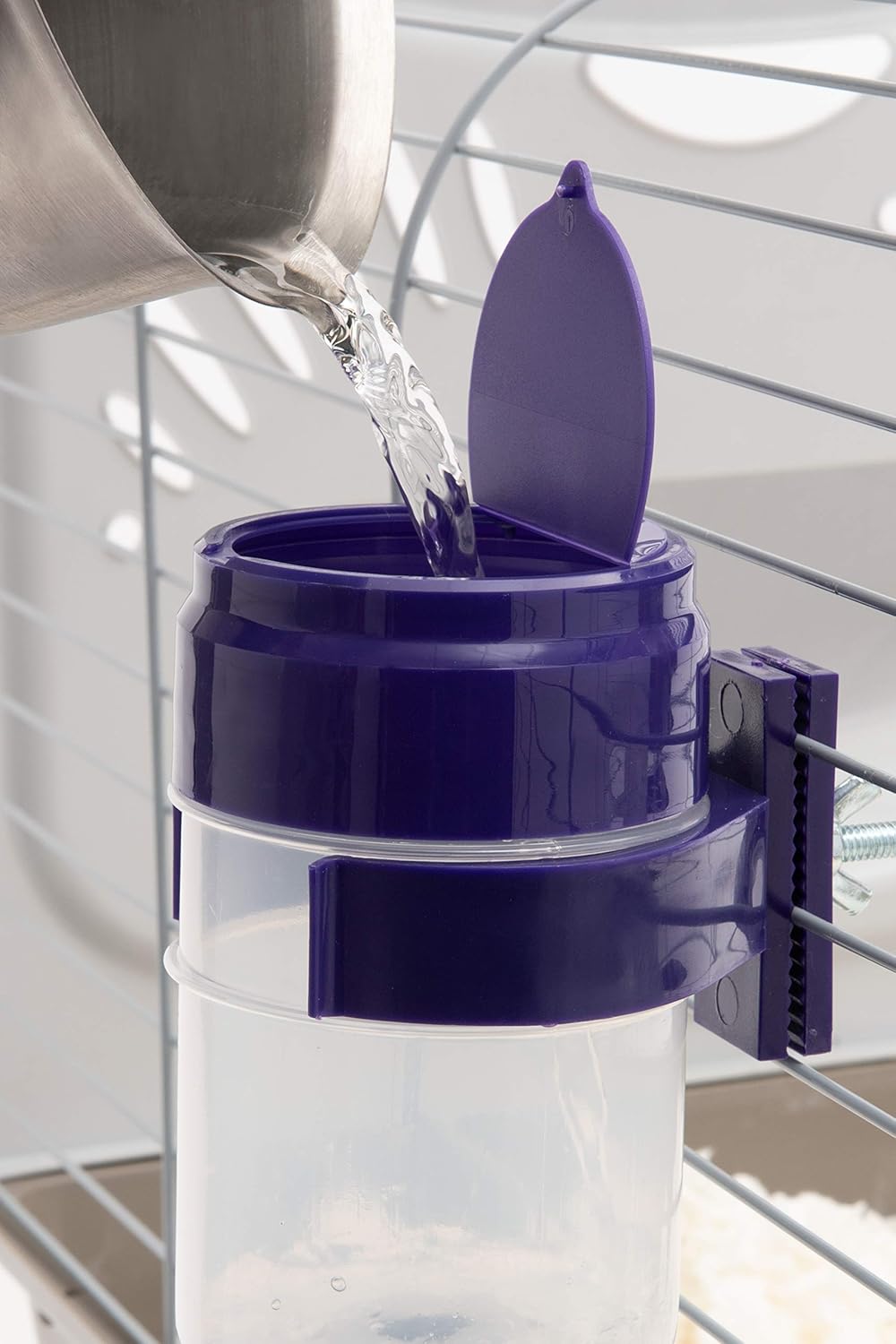 Lixit® Lever Valve Top Fill No Drip Water Bottles for Rabbits, Chinchillas, Ferrets, Guinea Pigs and Adult Rats (Purple (Pack of 1), 32 Ounce) - Image 4