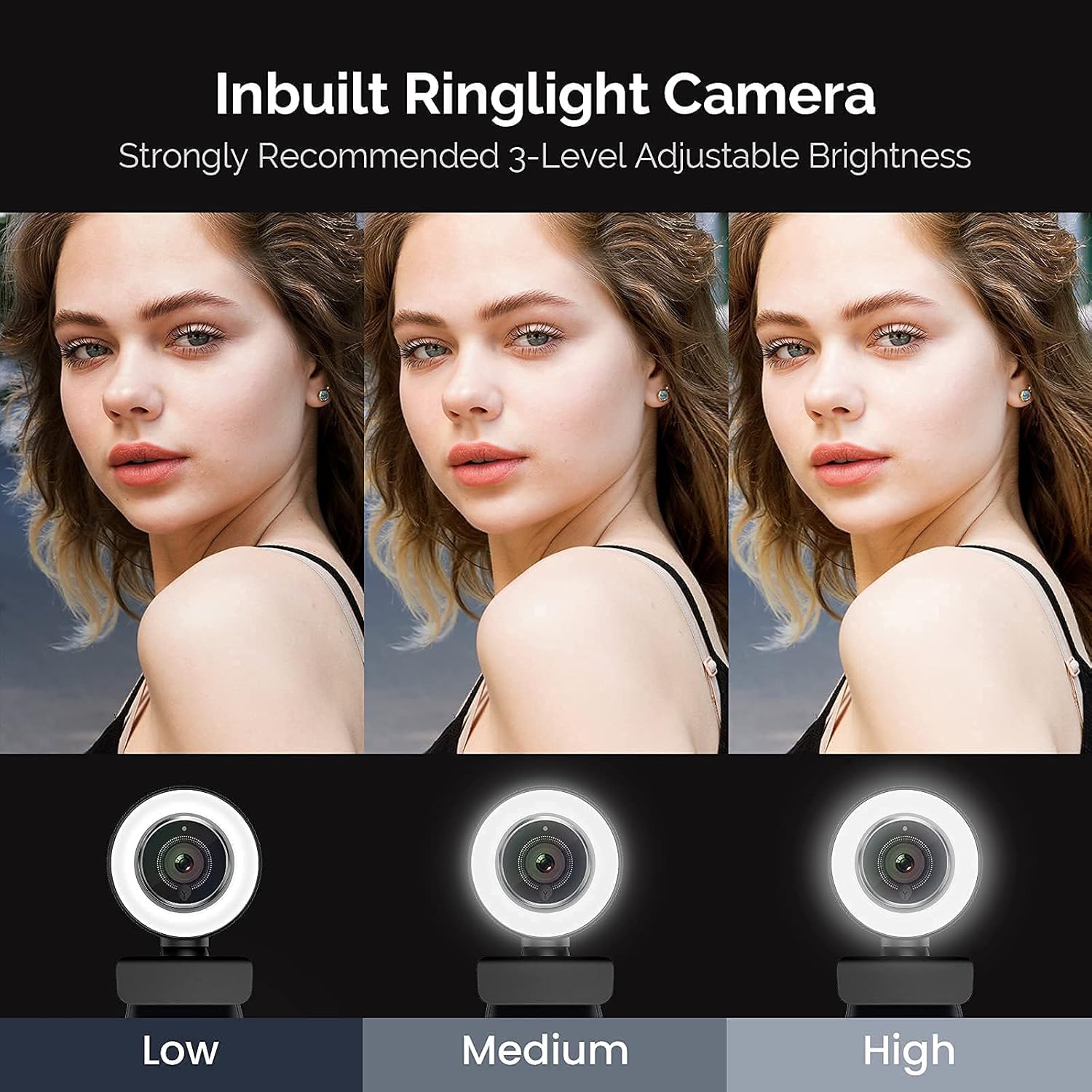 PC Webcam for Streaming HD 1080P, 960A USB Pro Computer Web Camera Video Cam for Mac Windows Laptop Conferencing Gaming Webcam with Ring Light & Microphone - Image 8