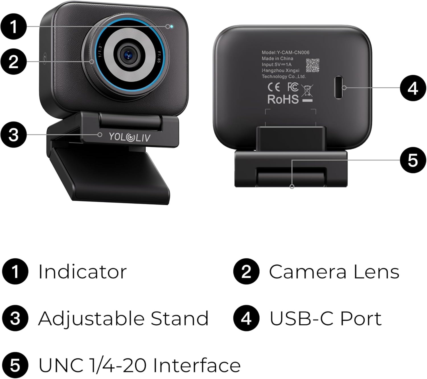 YOLOLIV YoloCam S3, 4K Streaming Webcam, DSLR-Like Control, Cinematic Effects, 4X Zoom, HDR, Uncompressed Video, Optimized PD AutoFocus | USB-C for PC & Mac - Image 8