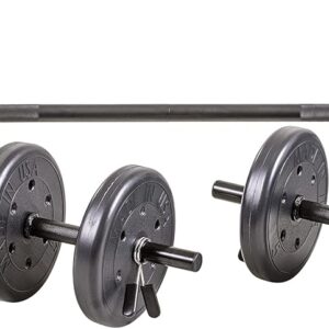US Weight 105 Pound Barbell Weight Set for Home Gym| Adjustable Weight Set with Two Dumbbell Bars and Full 6 Ft Bar, Black
