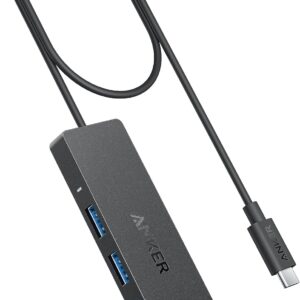 Anker USB C Hub 4 Ports, Multiple USB 3.0 Hub with 5Gbps Data Transfer, Extender for Type C Port Laptop, PC, Desktop and More (2 ft USB-C Connector, Charging Not Supported)