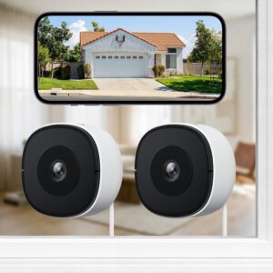 INFIYA 2K No Drill Window Camera-2 Pack 2.4Ghz & 5Ghz WiFi Dome Cameras for Home Security for Indoor & Outdoor Monitoring, Color Night Vision, Human Detection, 24/7 Recording, Ideal for Apartment, K1