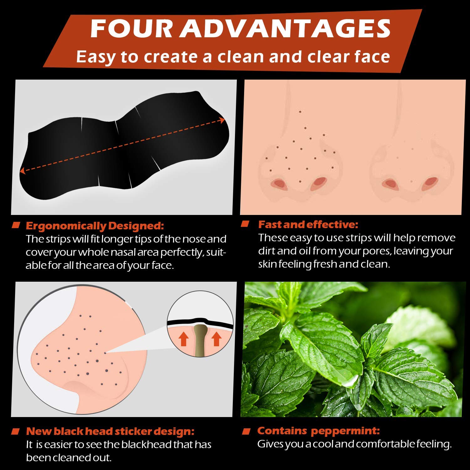 Men Blackhead Pore Strips - 120 Strips - Deep Cleansing - Face Nose Pores - Blackheads Removal - Large Size For Nose+Face - Image 6