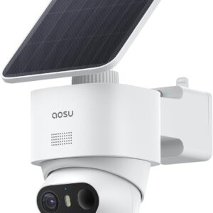 aosu T2 Ultra 4K Security Cameras Wireless Outdoor, TrueColor Night Vision, AI Triple Detection, 360° Auto Tracking, Solar Powered WiFi Camera for Home Security, 1Pack