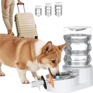 RIZZARI 6.5L Stainless Steel Pet Water Dispenser – Gravity Auto-Refill Waterer with Ion Exchange & Activated Carbon for Cats & Small Dogs, Spill-Resistant for Homes & Indoor Pet Spaces