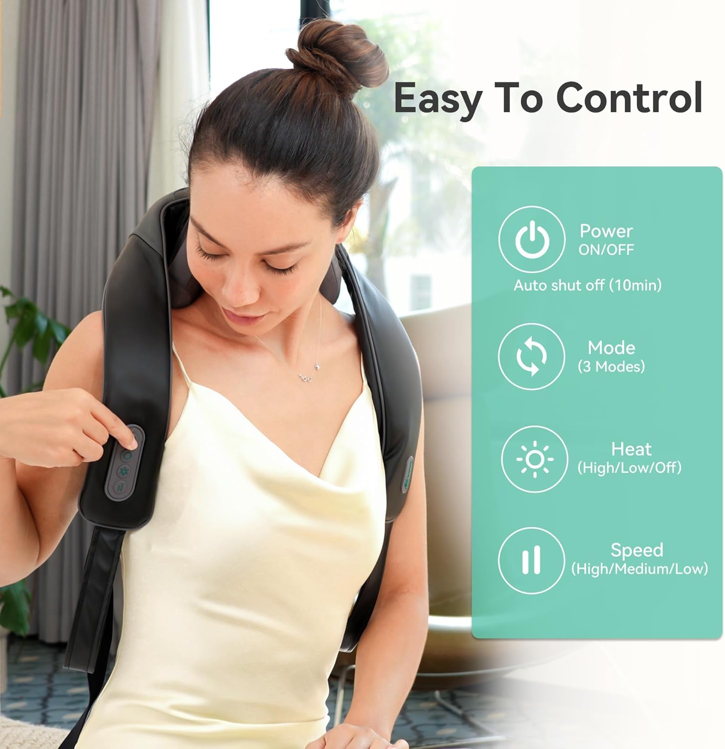 Snailax Cordless Neck Massager with Heat for Pain Relief Deep Tissue, 4D Kneading, Mothers Day Gifts, Rechargeable Shiatsu Back Neck Massager for Neck, Shoulders Back - Image 6