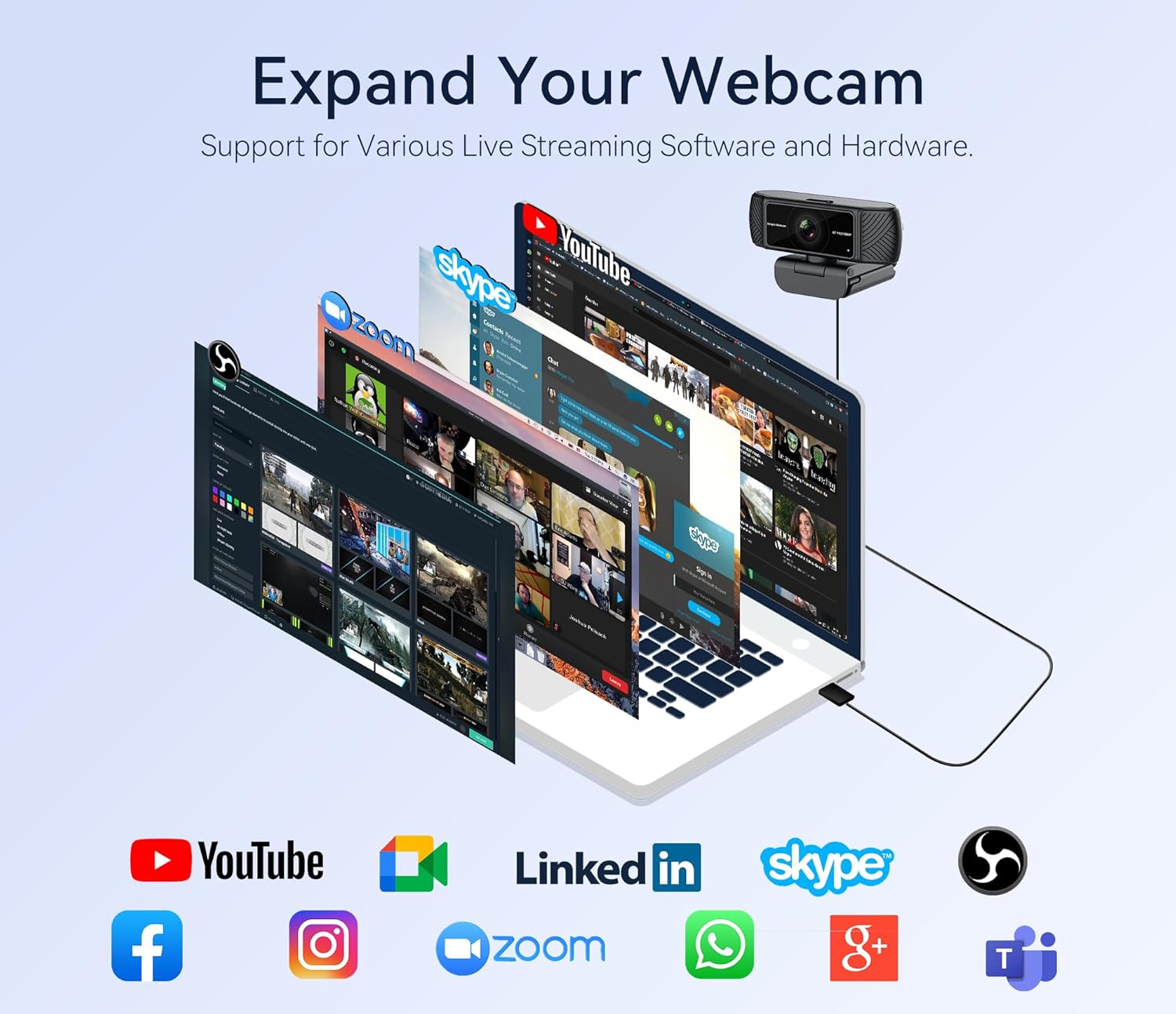 Streaming Webcam for PC - 1080P HD Webcam with Microphone, Privacy Cover, AutoFocus, Noise Cancellation, Auto Light Correction, USB Computer Web Camera, Plug and Play, for Laptop, Desktop, Mac - Image 7