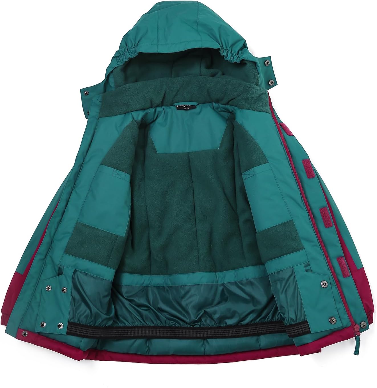 Girls Waterproof Winter Snow Coat, Kids Ski Snow Jacket for Girls, Warm Fleece Lined Winter Jacket with Hood - Image 2