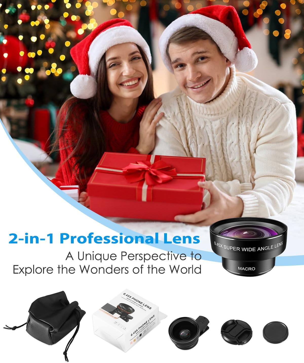 AMIR Phone Camera Lens, 0.45X Super Wide Angle Lens for iPhone Lens Kit, 15X Macro Clip-On 2 in 1 Professional Lens Kit for iPhone, Samsung, Google and Most of Android - Image 8