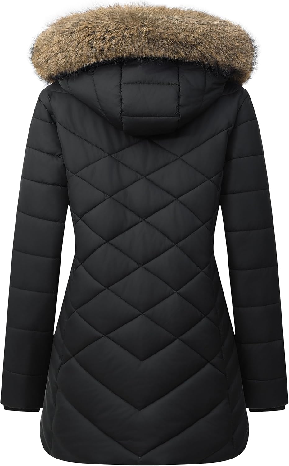 Women's Long Warm Winter Coat Windproof Thickened Fleece Lined Down Jacket Waterproof Puffer Outerwear with Removable Hood - Image 4