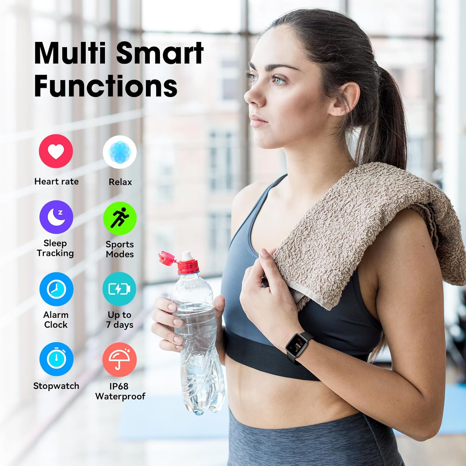 LIVIKEY Fitness Tracker Watch with Heart Rate Monitor, Activity Tracker with Pedometer, Sleep Monitor, Calories & Step Counter, IP68 Waterproof Smart Watches for Women Men Fitness Watch for Sports - Image 2