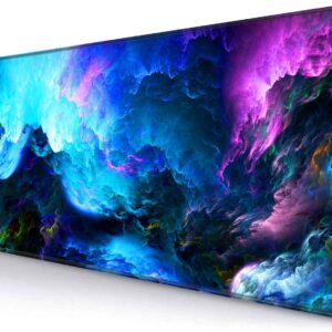 Gaming Mouse Pad, Large Non-Slip Rubber Base Mousepad, Keyboard Mouse Mat, Desk Pad with Stitched Edges, 31.5×11.8inch, Dazzling Galaxy