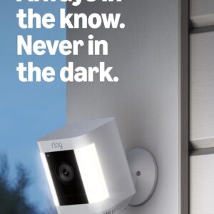 Ring Spotlight Cam Plus, Battery (newest model), Home or business security with HD video, Two-Way Talk, Color Night Vision, and Security Siren, White