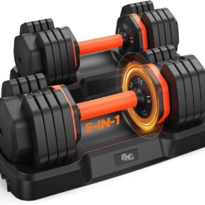 2026 FDB2 Updated Adjustable Dumbbell Set of 2, 110lbs/50lbs Weights Dumbbell Set with Storage Box, 25lbs/55lbs Adjustable Weights with Anti-slip Silicone Grip, Weight Set For Home Gym Suit both Men and Women