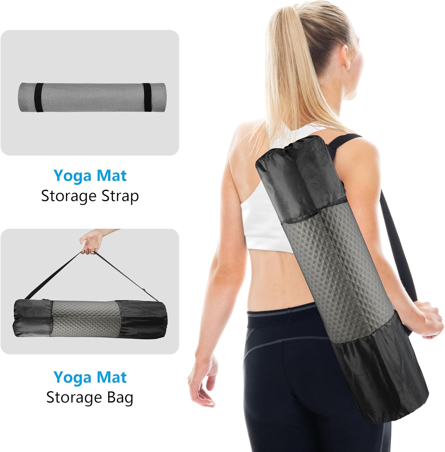 LFS Yoga Mat 72.8" x 31.5" x 2/5 inch Thick With Strap and Bag, Extra Wide Workout Mat for Women and Men, Non Slip Exercise Mat for Home Outdoor Yoga, Pilates, Stretching, Floor & Fitness Workouts - Image 6