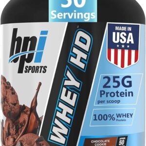 BPI Sports Whey HD Ultra Premium Protein Powder Isolate | Workout Whey Protein Powder For Men & Women for Muscle Gain | Milk Protein Concentrates | Chocolate Cookie/ Vanilla Caramel, 4.07 Pound