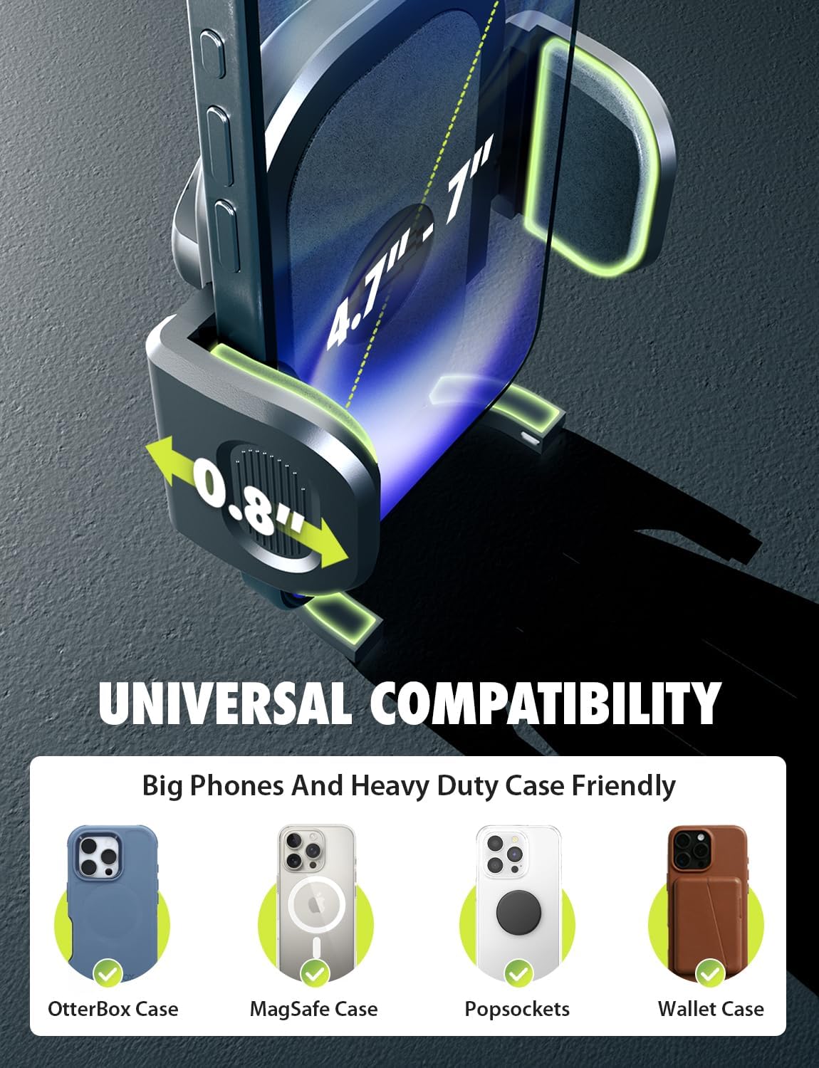 Bracketron TripGrip Low-Profile Dashboard Car Phone Holder Mount, One-Click Expandable Phone Holders for Your Car for All Smartphones - Image 2