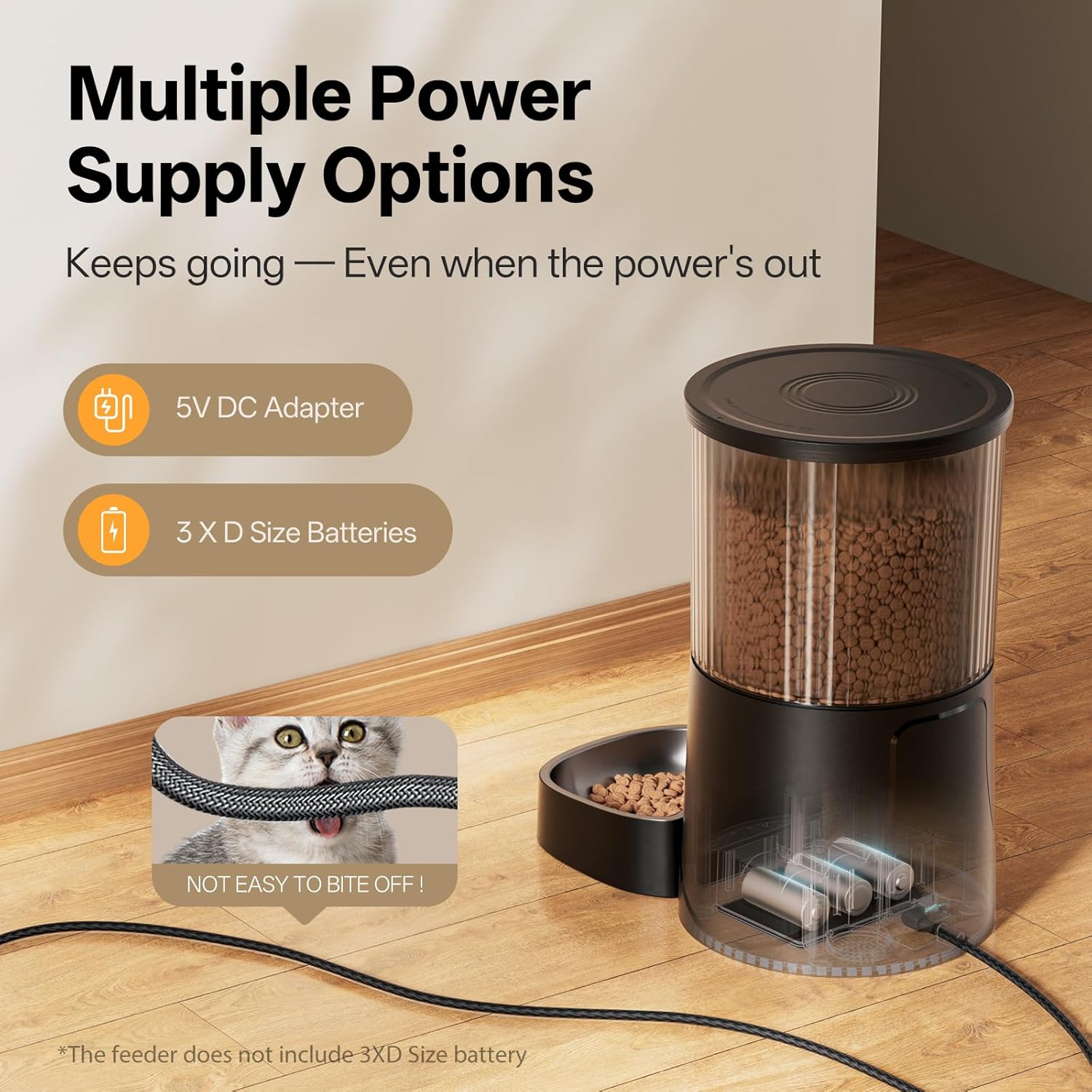 PETULTRA Automatic Cat Feeder WiFi- 5Ghz Cat Food Dispenser with APP Remote Control- Auto Pet Feeder for Small Dog Indoor- Easy to Set Up and Clean- Dual Power with Desiccant Bag& Stainless Steel - Image 5