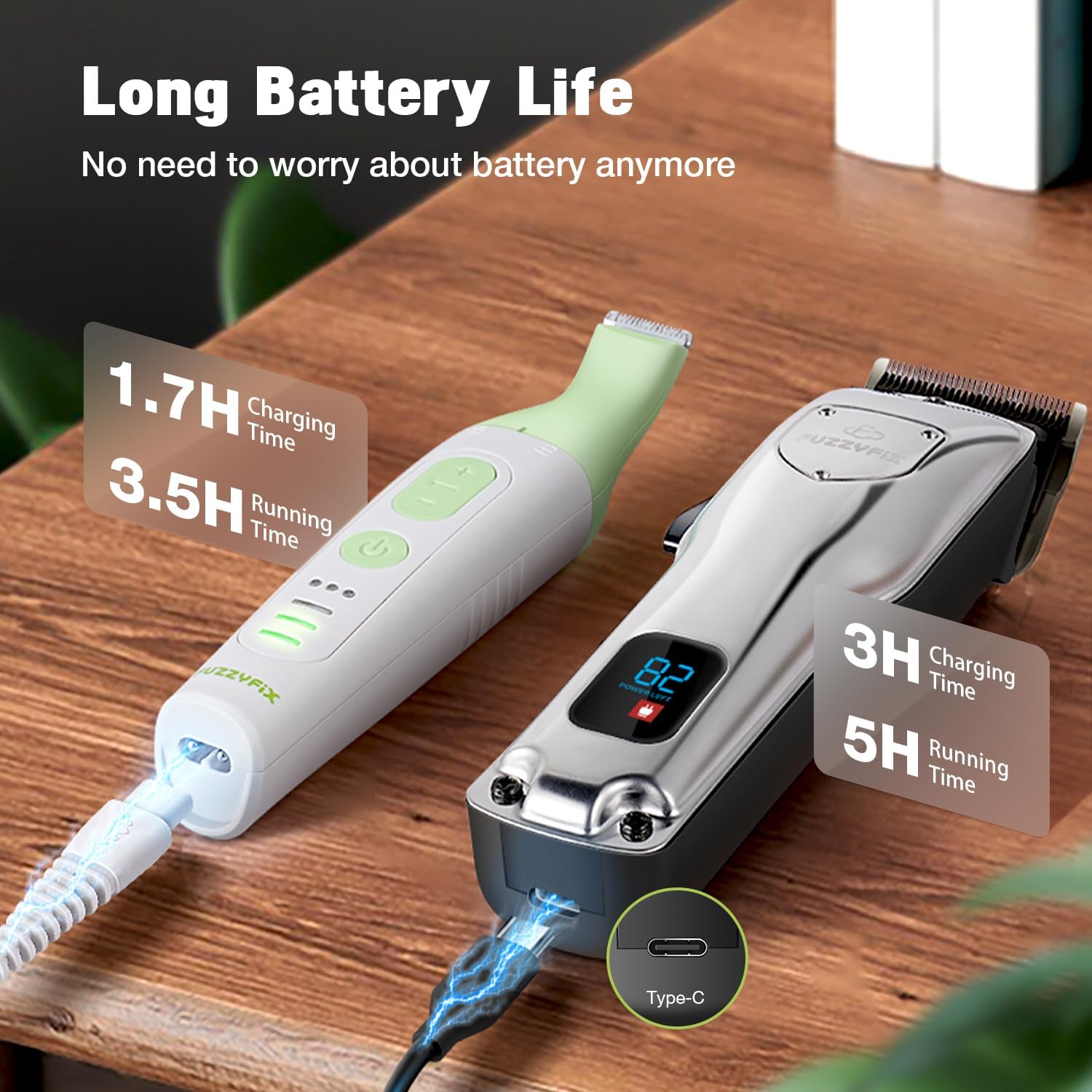 Dog Grooming Kit, Dog Clippers for Grooming for Thick Heavy Curly Coats, Professional Pet Paw Trimmer with Nail Grinder Low Noise Rechargeable Stainless Steel Hair Trimmer for Dogs Cats - Image 7