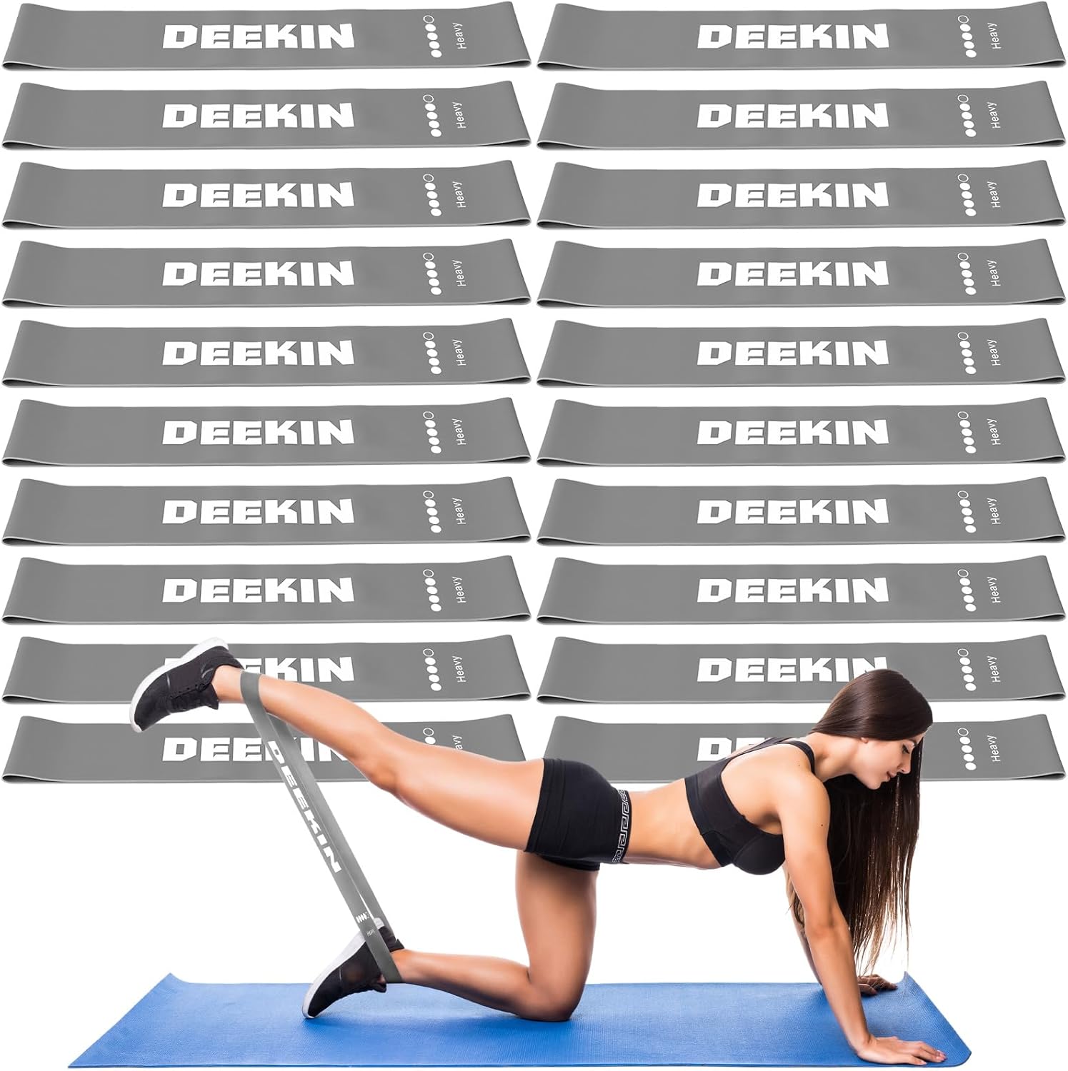 DEEKIN 20 Pcs Resistance Bands Bulk Loop Resistance Exercise Bands for Working Out Stretch Yoga Starter Set Elastic Exercise Fitness Band Equipment for Home Fitness, Gym, Yoga