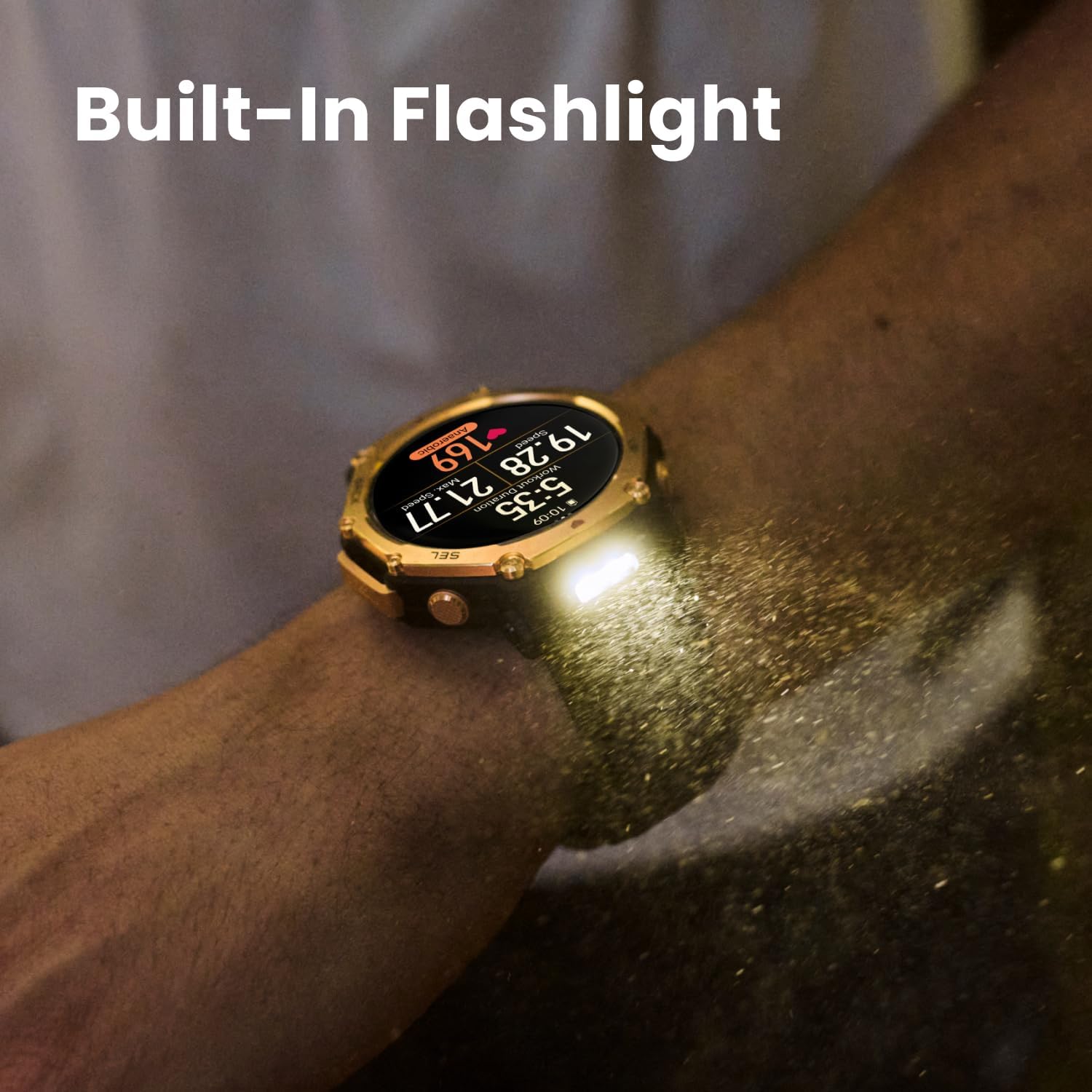 Amazfit T-Rex 3 Pro Outdoor Smart Watch 48mm Sapphire AMOLED Display, Ti Bezel, Dual Band GPS, Offline Maps, 25 Days Battery, Built-in Flashlight, 10 ATM, 180+ Sports Mode for Android & iPhone, Black - Image 5