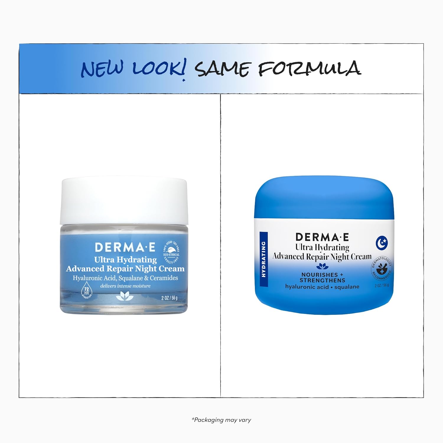 Derma E Ultra Hydrating Night Cream, Advanced Repair Overnight Face Moisturizer with Hyaluronic Acid to Replenish, Smooth and Nourish Skin, 2 oz - Image 4