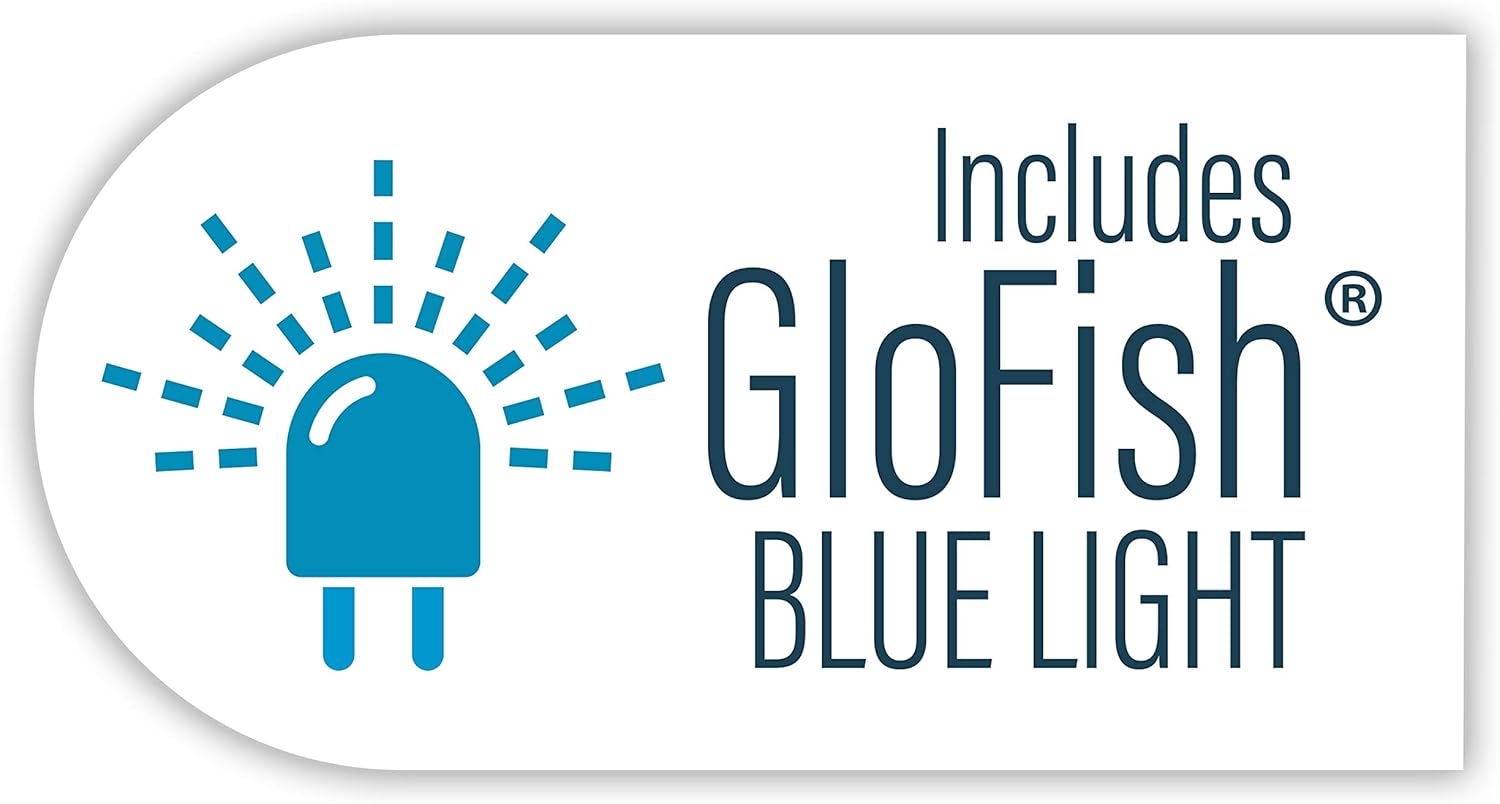 GloFish Crescent Aquarium Kit 5 Gallons, Includes Hidden Blue LED Light And Internal Filter - Image 5