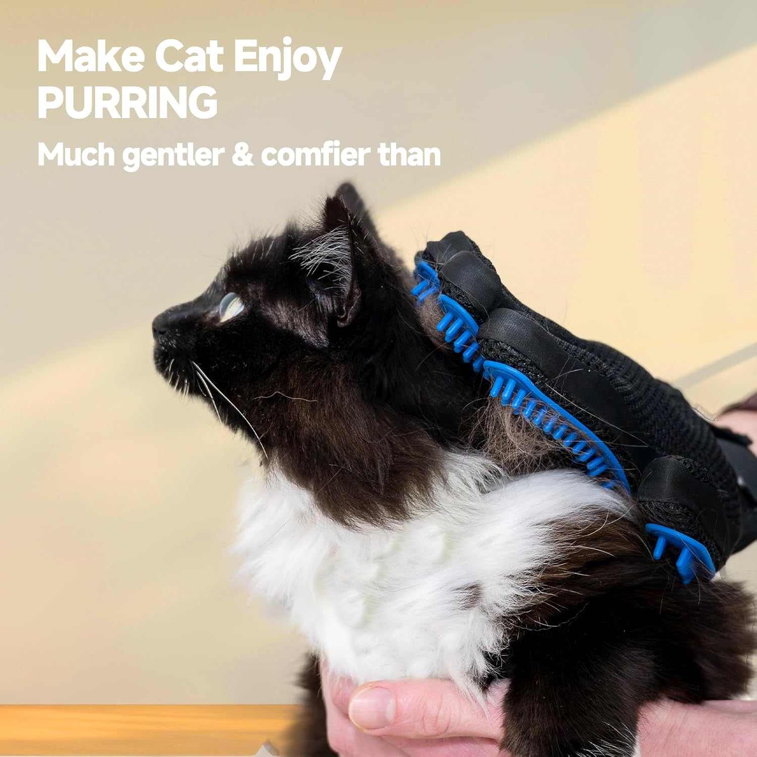 NVNAN Pet Hair Removal Glove for Dogs & Cats, 2-in-1 Deshedding Brush & Massage Mitt - Grooming Gloves for Shedding Control, Bathing and Washing, Safe for Short/Long Hair Pets 2-Pack (Blue) - Image 6