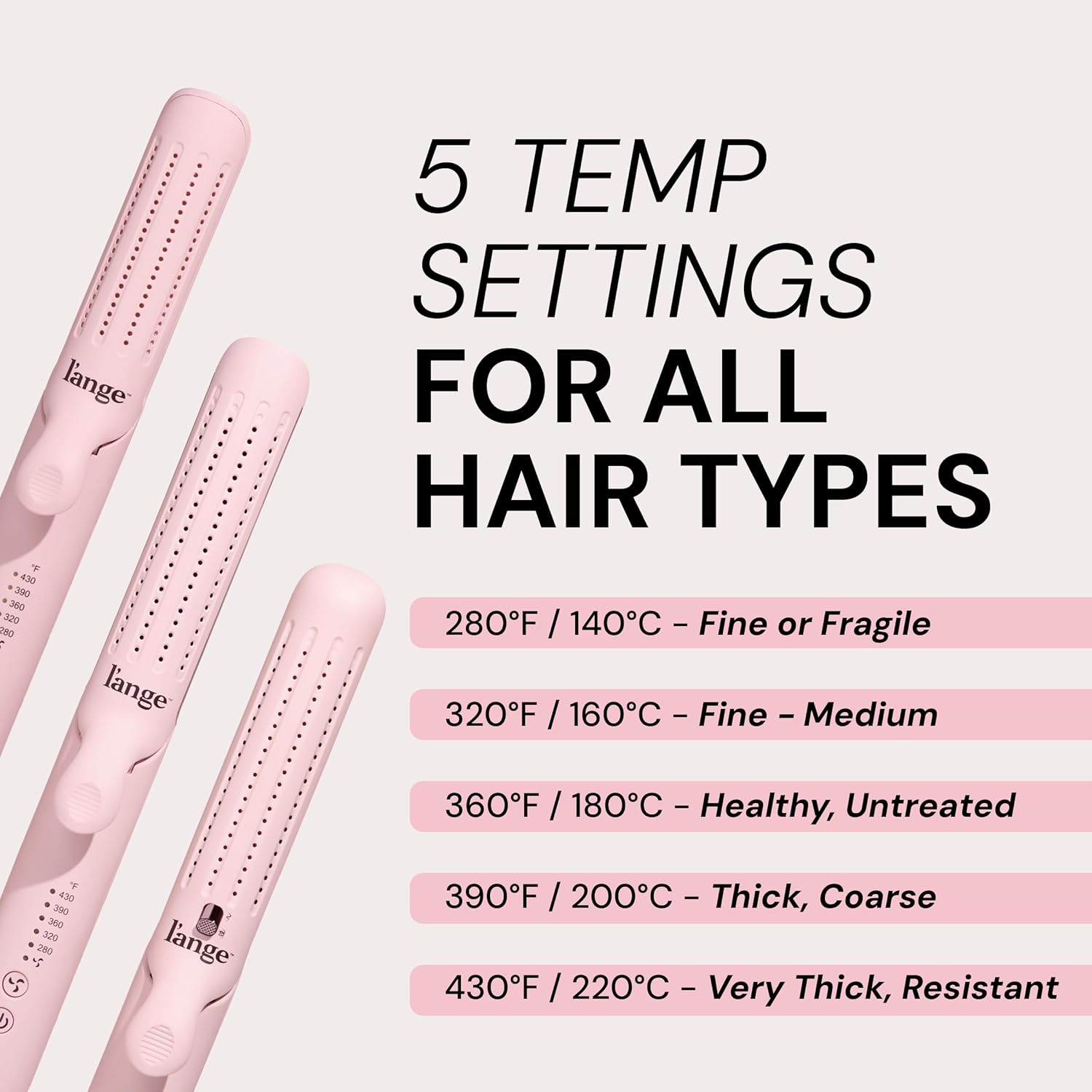 L'ANGE HAIR Le Duo Grande 360° Airflow 2 in 1 Straightener and Curler | 1 Inch Curling Wand & Titanium Flat Iron with 5.3" Plates | Hair Straightener & Curler for Long Hair (Blush) - Image 4