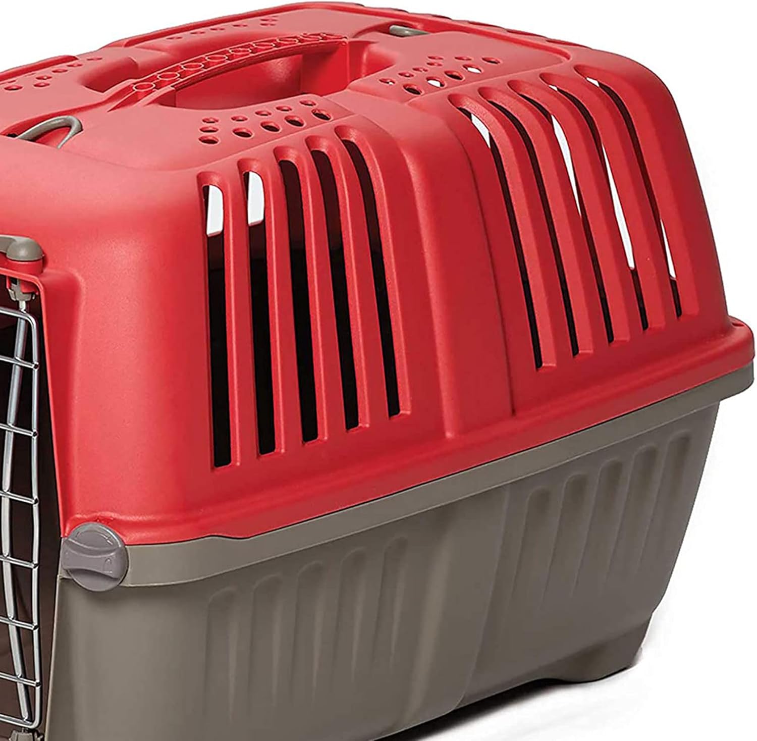 MidWest Homes for Pets Spree Travel Carrier - Hard-Sided Dog & Cat Carrier, Small Pet Travel Crate with Handle, Ventilated Design, Easy Assembly, 22-Inch, Red - Image 3