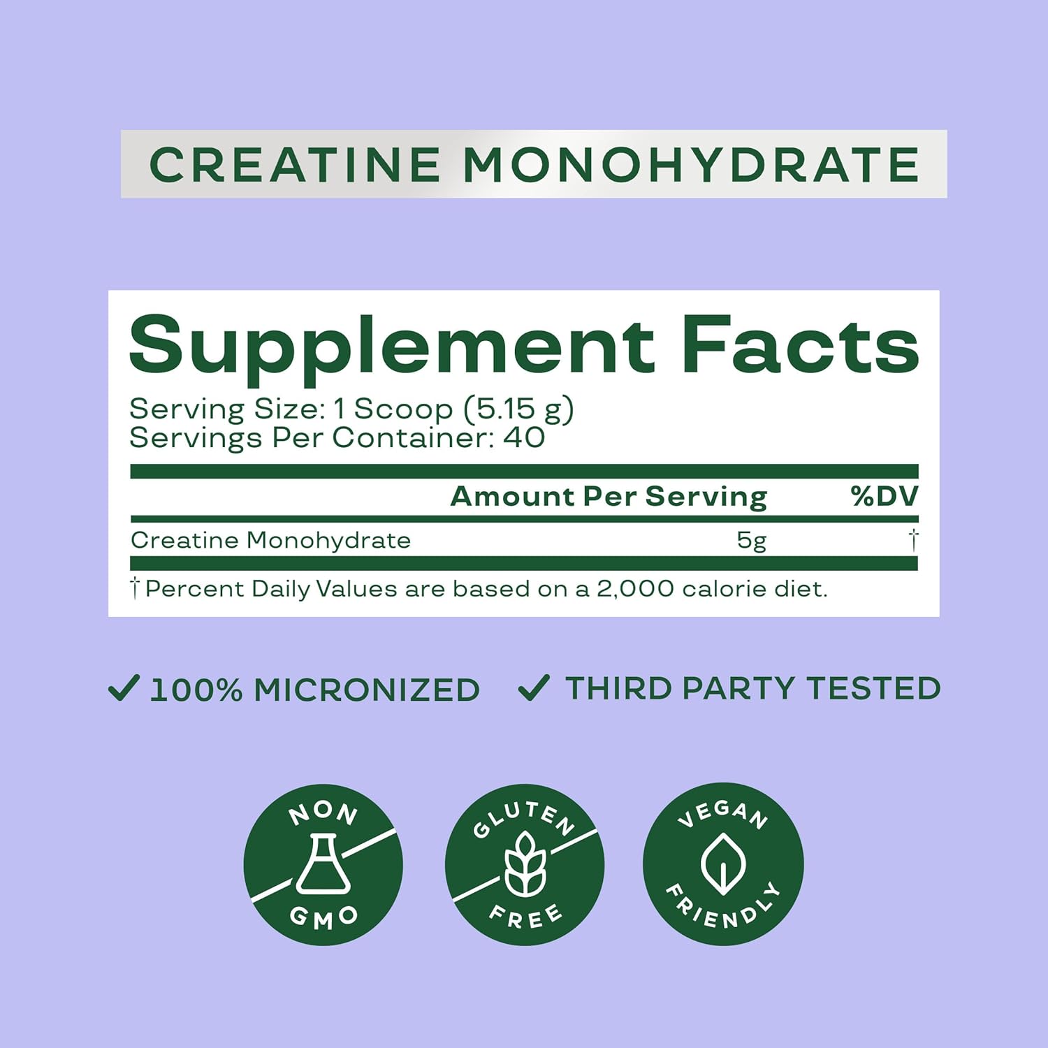 Bloom Nutrition Creatine Monohydrate Powder, 5g Micronized Creatine per Serving, Supports Muscle Recovery, Strength, Endurance, Pre or Post Workout, Gluten Free, Non GMO, Unflavored, 40 SVG, 7.3 oz - Image 3