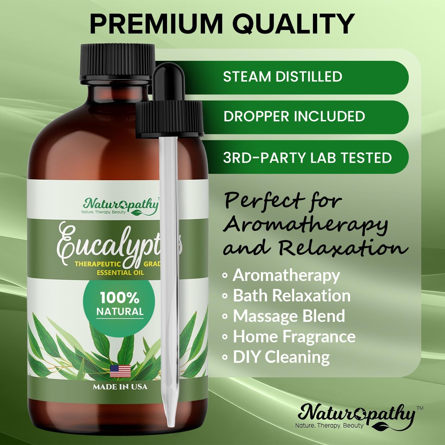 Naturopathy Eucalyptus Essential Oil, Therapeutic Grade, Premium Quality Perfect for Aromatherapy (4 fl oz) - Image 4