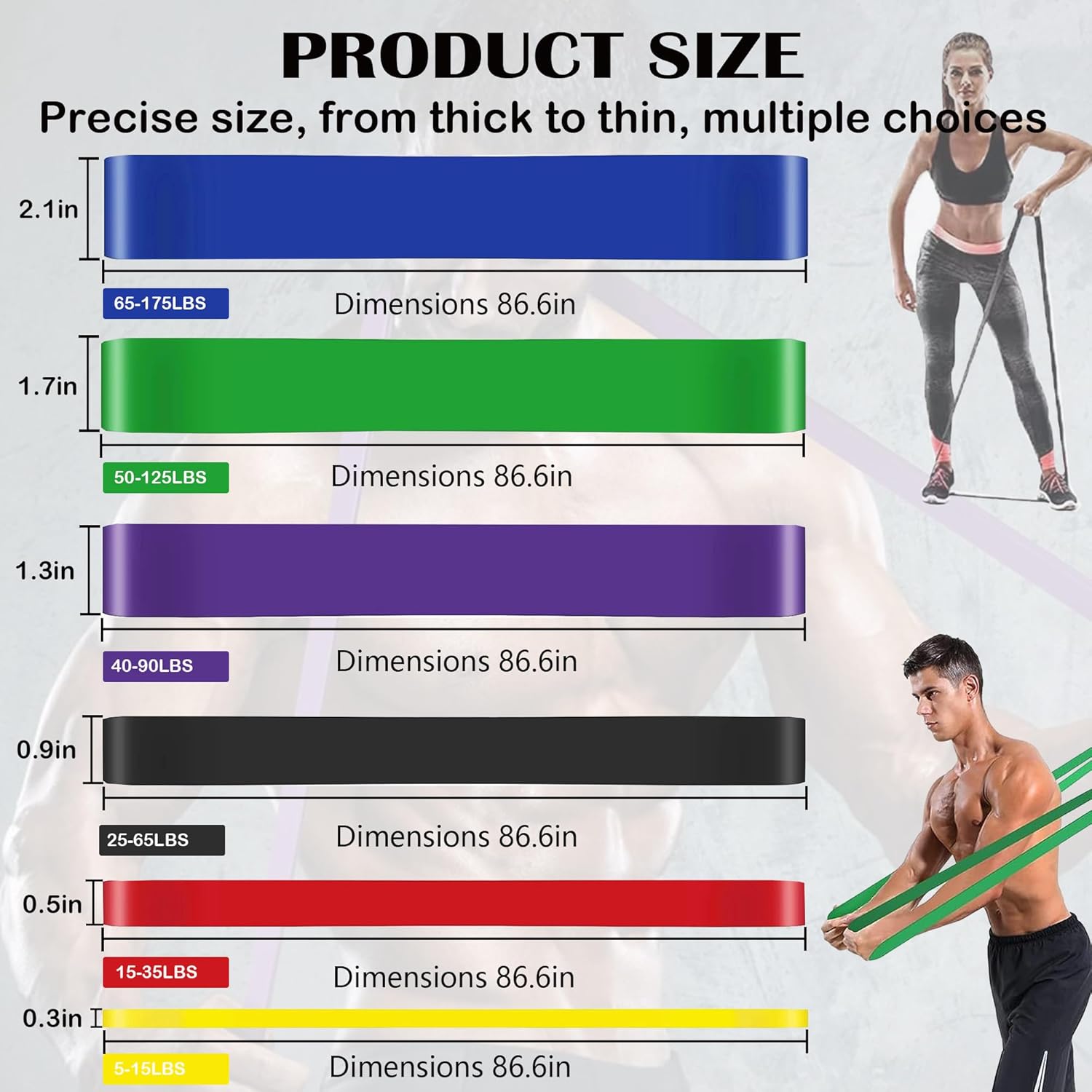 Pull Up Assistance Bands - Resistance Bands Set - Multi-Level Resistance, Fitness Band, Full Body Training, Suitable for Exercise and Physical Therapy Exercise Bands - Image 2